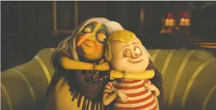  ?? MGM ?? Bette Midler voices Grandma, left, and Finn Wolfhard voices Pugsley in the new version of The Addams Family, the latest incarnatio­n of the ghoulish clan. Ultimately, the story of the odd family is one of love.