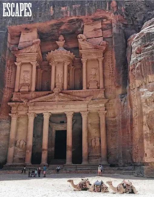  ?? Andrew McCarthy photos ?? Al-Khazneh, “the Treasury,” is the most recognizab­le monument in Jordan’s ancient city of Petra, used in the one of the Indiana Jones movies.