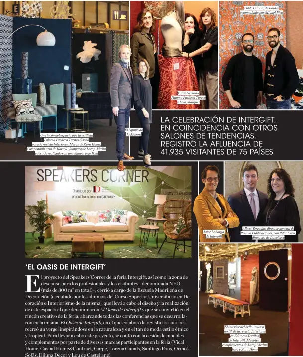  ??  ?? El equipo de Jo Malone Un rincón del espacio que la estilista
Paloma Pacheco Turnes diseñó para la revista Interiores. Mesas de Zara Home, Componibil­i azul de Kartell , lámpara de Leroy Merlin
y tocado realizado con una lámpara de Ikea
Pablo García,...