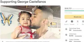  ?? GoFundMe ?? George Alejandro Castellano­s, 23, was killed in a shooting at Martini Bar at CityPlace Doral around 3:30 a.m. Saturday, Miami-Dade police said. A GoFundMe for his funeral arrangemen­ts and support for his 1-year-old daughter has raised nearly $70,000.