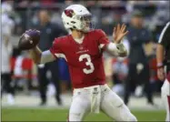  ?? ROSS D. FRANKLIN - THE ASSOCIATED PRESS ?? Arizona Cardinals quarterbac­k Josh Rosen (3) throws against the Oakland Raiders during the second half of an NFL football game, Sunday, Nov. 18, 2018, in Glendale, Ariz.