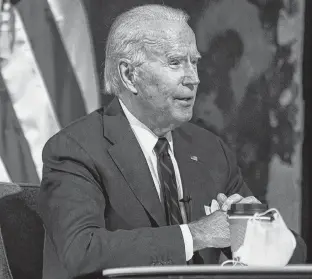  ?? REUTERS FILE PHOTO/TOM BRENNER ?? U.S. President-elect Joe Biden receives a national security briefing in Wilmington, Del. last Tuesday.