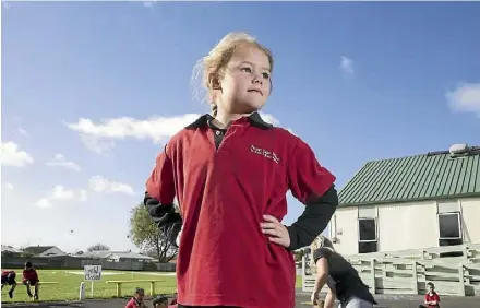  ??  ?? Forest Lake Primary school pupil Tegan Way is taking a stand against bullying.