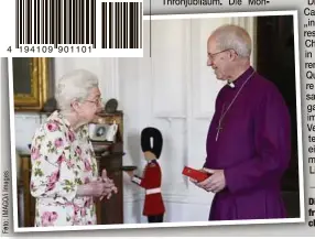  ?? ?? Die Monarchin freute sich über den christlich­en Besuch.
