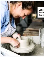  ??  ?? Julie prints botanicals into her clay pieces