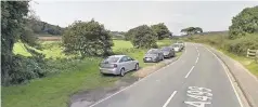  ??  ?? ● Cars parked along the grass verge on the A499 highway near Abersoch. Image: Google Streetview.