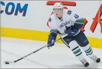  ?? DALE MACMILLAN/ GETTY IMAGES ?? Speedy forward Jordan Schroeder will be playing in Abbotsford tonight and Wednesday with his Chicago Wolves teammates, putting added pressure on the Canucks’ 2009 first- round pick.