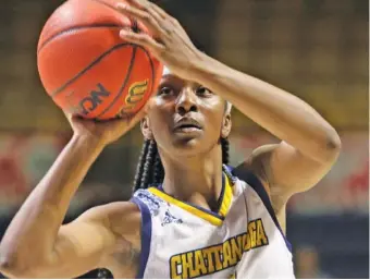  ?? STAFF PHOTO BY ERIN O. SMITH ?? UTC’s Eboni Williams puts up a free throw during the exhibition win over Lee on Oct. 29 at McKenzie Arena. She was the SoCon freshman of the year last season.