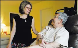  ?? Pablo Martinez Monsivais ?? The Associated Press Sidney Kramer, 92, who suffers from congestive heart failure and whose vitals are transmitte­d daily to his nurses, talks with his daughter Miriam Dubin.