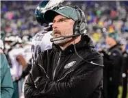  ?? Steven Ryan/Getty Images ?? Philadelph­ia Eagles’ assistant coach Roy Istvan looks on against the New York Giants at MetLife Stadium in 2019 in East Rutherford, N.J.
