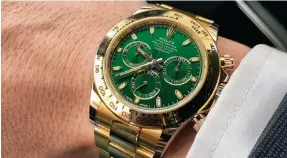  ?? Photo: Instagram ?? The gold Rolex Cosmograph Daytona with green dial. Good luck getting hold of one.