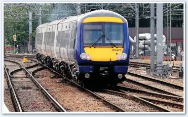  ?? GAVIN MORRISON. ?? On May 29, Northern 170476 arrives at Leeds. This is one of 17 Class 170/4s due to cascade from Scotland, but so far only four have arrived due to delays with new Class 385 electric multiple units and refurbishe­d High Speed Trains from Wabtec Rail.