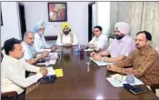  ?? PTI ?? Punjab Chief Minister Bhagwant Mann along with other prominent ministers during a meeting in Chandigarh on Friday