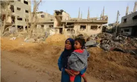  ?? Photograph: APAImages/Rex ?? Palestinia­ns return to houses destroyed by Israeli airstrikes, Beit Hanoun, Gaza, on 21 May 2021.