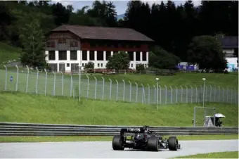  ??  ?? Mercedes’ Lewis Hamilton during practice in Spielberg, Austria, yesterday.