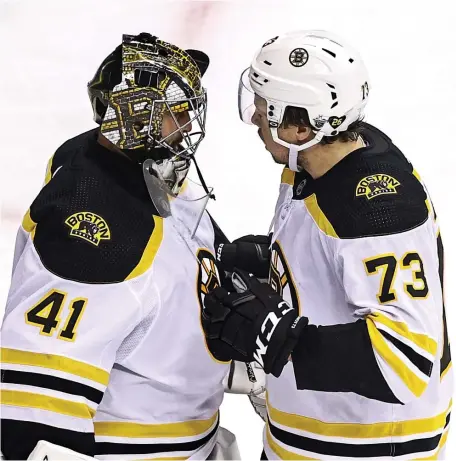  ?? gEttY IMAgEs ?? ‘A LOT TO ASK’: Bruins goaltender Jaroslav Halak might have to play in two back-to-back games against the Lightning in the second round with a very condensed schedule in the Toronto bubble.