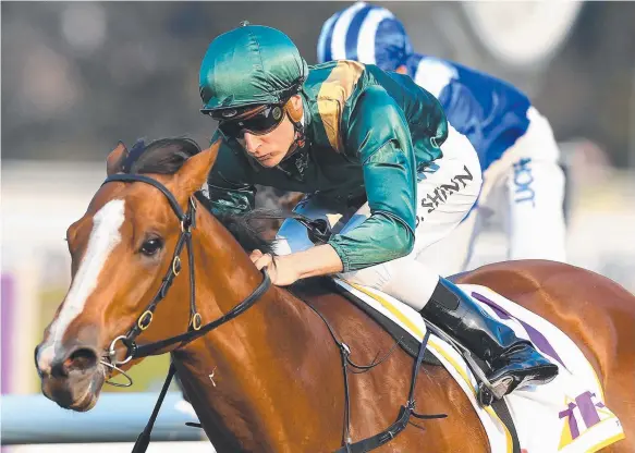  ?? Picture: AAP IMAGE ?? Golden Rose hope Pariah, ridden by Blake Shinn, wins the San Domenico Stakes at Rosehill two starts back.