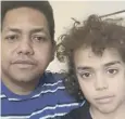  ??  ?? Antonio Caraballo and his son ten-year-old Sami