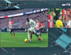  ??  ?? VAR. La jugada sobre Vinicius que fue analizada y acabó en penalti.