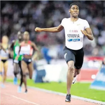  ?? KEYSTONE ?? Caster Semenya bei ihrem souveränen Sieg über 800 m bei Weltklasse Zürich im August 2018.