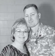  ??  ?? Army Master Sgt. Jeff Skinner, pictured with his wife Missy, was 39 and fighting stage 4 brain cancer. He died in 2017.