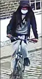  ?? ?? bICyCle aTTaCker: CCTV of the suspect