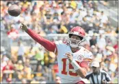  ?? USTIN BERL — GETTY IMAGES ?? New starting QB Patrick Mahomes finally gets a chance to play in front of the K.C. home crowd this season.