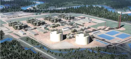  ?? SUPPLIED ?? A site rendering of LNG Canada’s export terminal in Kitimat, B.C.