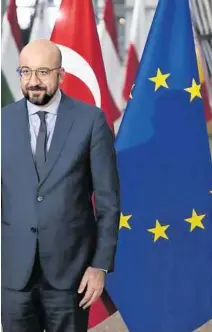  ?? APA ?? Recep Tayyip Erdog˘ an sprach am Abend in Brüssel erst mit Charles Michel und dann mit Ursula von der Leyen