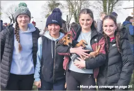  ?? Catherine Sheehan) - More photo coverage on page 31 ?? ‘ELVIS’ CENTRE STAGE - At the Kilworth and Araglen Point-to-Points were Riona Hogan, Lucy Ahern with ‘Elvis’, Maeve Kenneally and Jessica Twomey. (Pic: