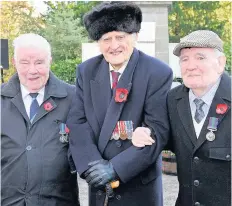  ?? 161117reme­mbr_01 ?? Together Veterans Andy McGowan, Hamish Allan and Tam Moore