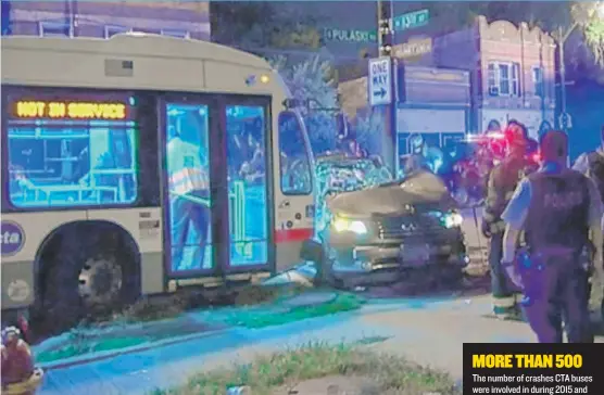  ?? | NETWORK VIDEO PRODUCTION­S FILES ?? The aftermath of a crash last July 6 involving a sport- utility vehicle and a CTA bus on Pulaski Road in North Lawndale.