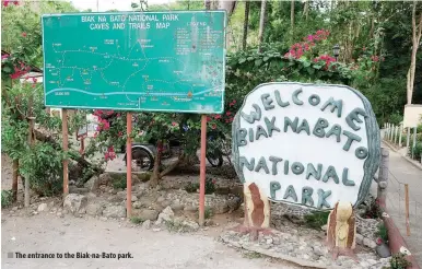  ??  ?? The entrance to the Biak-na-Bato park.