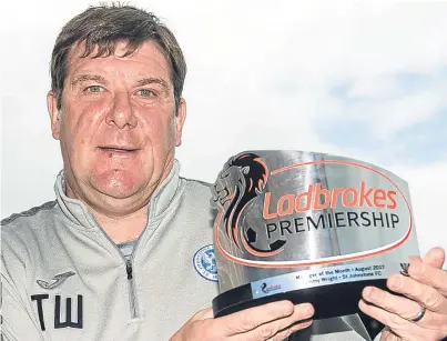  ?? SNS. ?? Tommy Wright has picked up the manager of the month award after Saints’ impressive start.