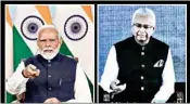  ?? PTI ?? PM Modi and Pravind Jugnauth jointly inaugurate several India-assisted developmen­t projects at the Agalega Island in Mauritius on Thursday