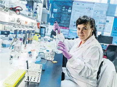  ?? DANI DUCH ?? La biòloga molecular Marta Cortés Canteli en un laboratori del CNIC