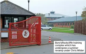  ?? ?? Boro’sRockcliff­e training complex which has undergone a summer revamp under Chris Wilder