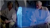  ??  ?? A scene in Star Wars a hologram. shows characters interactin­g with