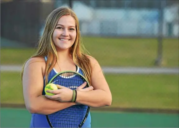  ?? PETE BANNAN — DIGITAL FIRST MEDIA ?? Downingtow­n West’s Jordan Bradley is the 2017 Daily Local News All-Area Girls Tennis Player of the Year.