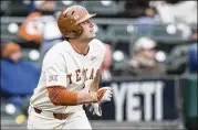  ?? NICK WAGNER / AMERICAN-STATESMAN ?? Texas redshirt freshman DH Zach Zubia has eight home runs and consecutiv­e Big 12 newcomer of the week awards.