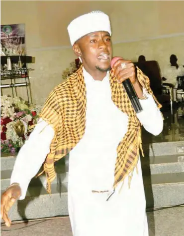  ??  ?? Gospel Alhaji during one of his performanc­es