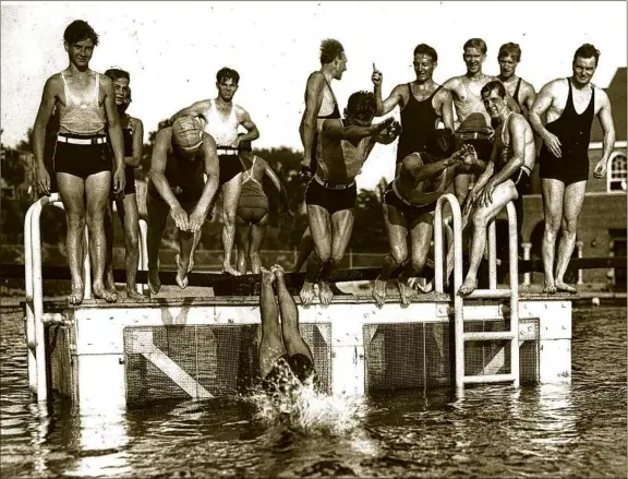  ?? Times Union archive ?? Swimmers dive into the Lincoln Park Pool on July 5, 1935, in Albany. The pool has offered summer fun to city residents for decades.