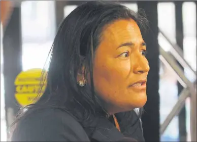  ?? GUARDIAN PHOTO BY BRIAN MCINNIS ?? Michele Audette of the Native Women’s Associatio­n of Canada speaks to reporters in Charlottet­own before a meeting with Canada’s premiers Wednesday.