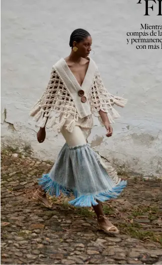  ?? ?? Arriba: falda Martina, de la colección Téssere, de Yenny Bastida. Las prendas de esta marca son hechas a mano y made-to-order en Venezuela.
