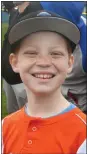  ?? PHOTO BY RICK CAWLEY ?? Baysox Jack Moore was all smiles for opening day festivitie­s.