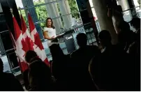  ?? AFP ?? Chrystia Freeland at a Press conference at the Embassy of Canada in Washington, DC. The Canadian foreign minister says that a ‘winwin-win [Nafta] agreement is within reach’ with the US. —