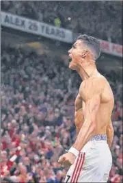  ?? REUTERS ?? Cristiano Ronaldo celebrates scoring United’s winner.