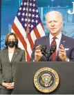  ?? AMR ALFIKY/THE NEW YORK TIMES ?? President Joe Biden discusses his American Jobs Plan as Vice President Kamala Haris looks on Wednesday.