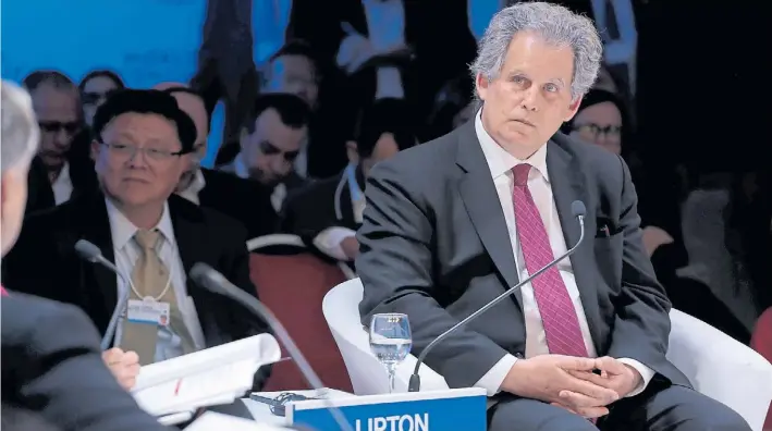  ?? BLOOMBERG ?? Nuevo manager del FMI. David Lipton, economista estadounid­ense y al frente del Fondo Monetario, hace dos años en un foro económico que se hizo en Buenos Aires.