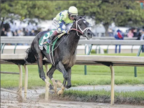  ?? ANDY LYONS / GETTY IMAGES ?? Always Dreaming, ridden by jockey John Velazquez to victory Saturday at the Kentucky Derby at Churchill Downs, will head to the Preakness in two weeks to try for the second leg of the Triple Crown.